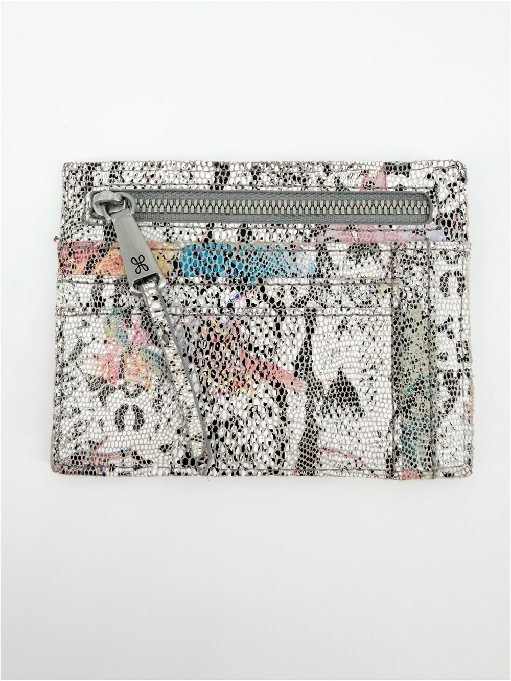 HOBO INTERNATIONAL leather Brink Card Holder Wallet in Lizard Floral Print